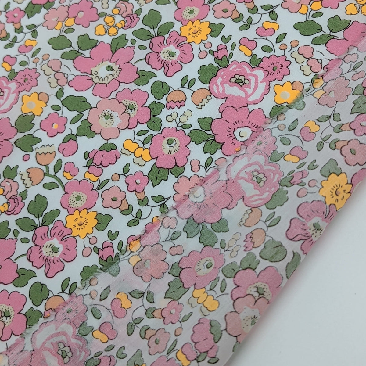 ◆輸入 リバティ LIBERTY タナローン Betsy Neon U ベッツィネオン ピンク&ネオンオレンジ U 約130×50cm