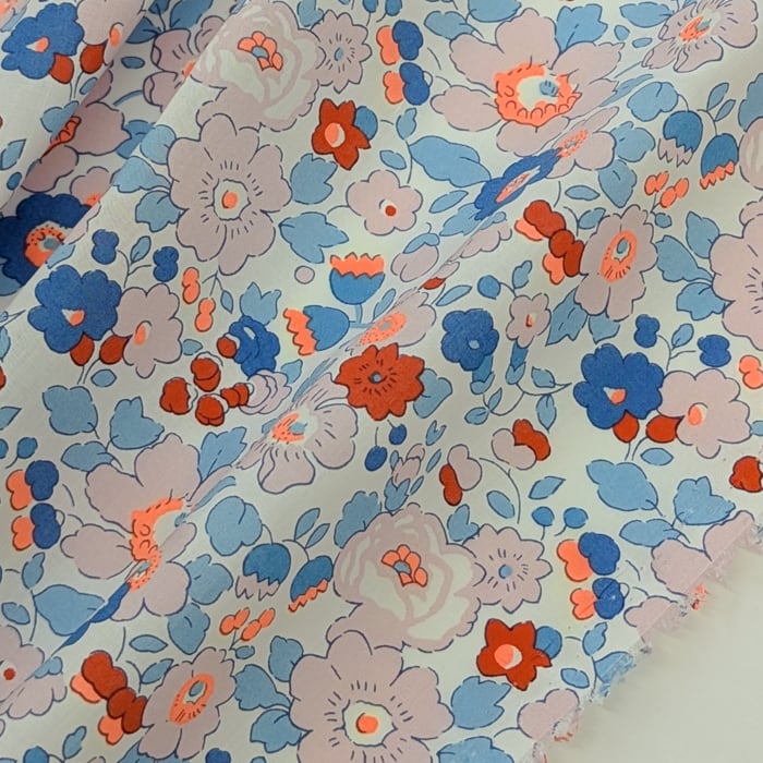 説明欄確認要◆輸入 リバティ LIBERTY タナローン Betsy Neon Orange&Blue ベッツィ ネオンオレンジ&ブルー 約130×50cm