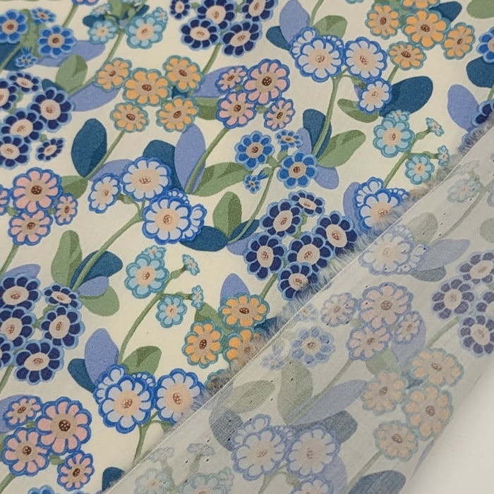 リバティ・ファブリックス タナローン Primula Park プリムラ・パーク ブルー 約108×50cm