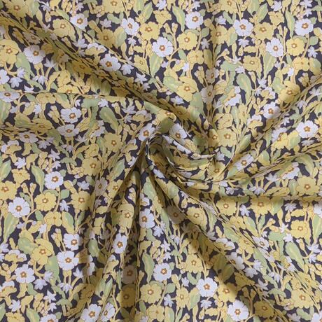 ◆輸入 リバティ LIBERTY タナローン Primrose Path C プリムローズパス C イエロー/ネイビー 約130×50cm