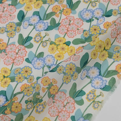 リバティ・ファブリックス　タナローン　Primula Park　プリムラ・パーク　イエロー　約108×50cm