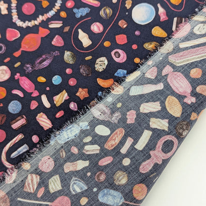 ◆輸入　リバティ　LIBERTY　タナローン　Truly Scrumptious　トゥルーリー・スクランプシャス　ネイビー地　約130×50cm