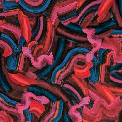 リバティ・ファブリックス　タナローン　Graffiti Summer　グラフィティ サマー レッド 　約108×50cm