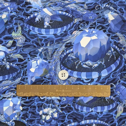 リバティ・ファブリックス　タナローン　Wilde World　ワイルド・ワールド　ブルー　約108×50cm