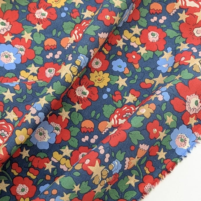 ◆輸入　リバティ　LIBERTY　タナローン　Betsy Star Blue　ベッツィスター　ブルー　約130×50cm