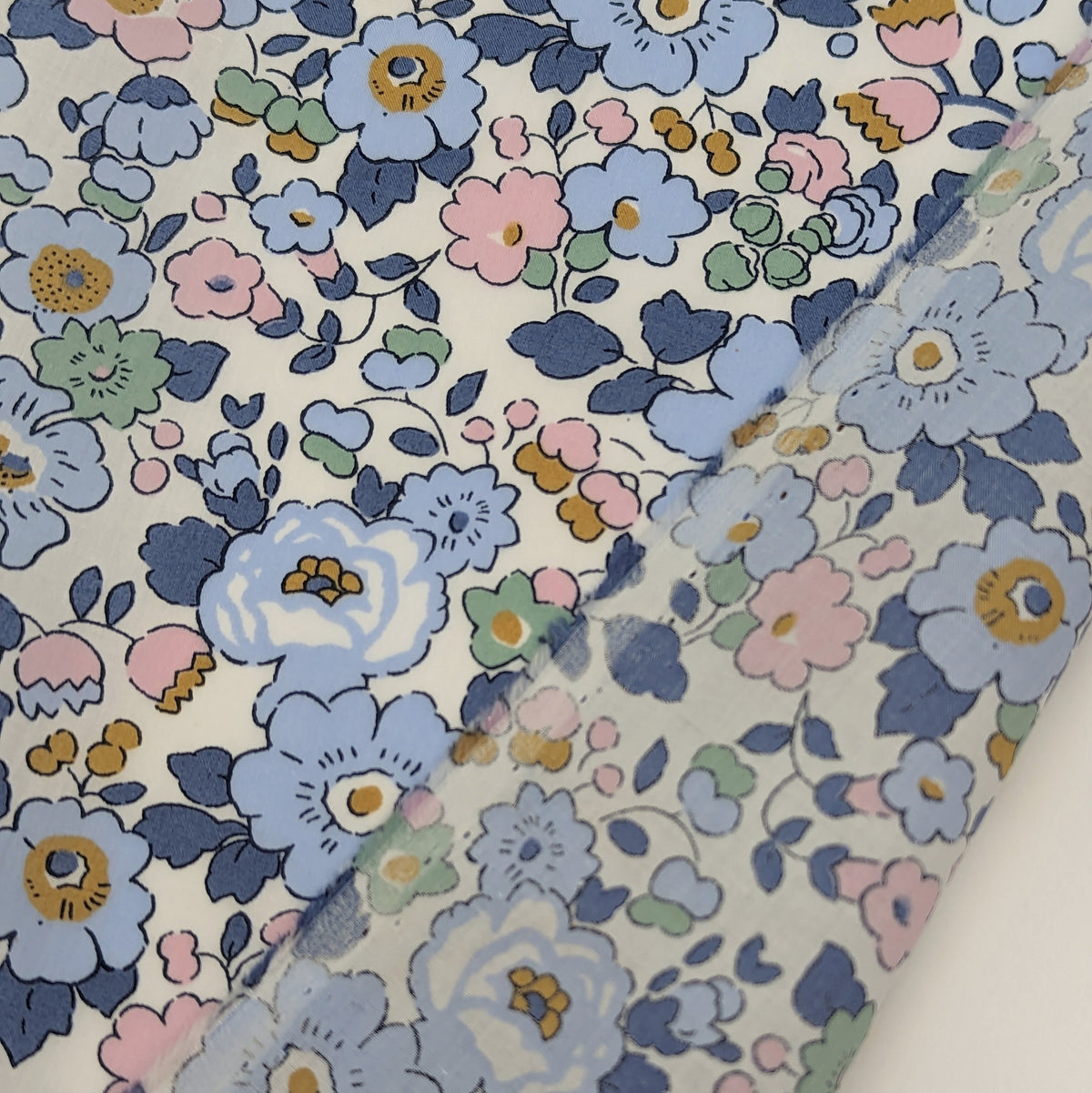 ◆輸入　リバティ　LIBERTY　タナローン　Betsy　ベッツィ　デニムブルー　約130×50cm