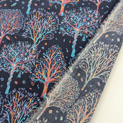 ◆輸入　リバティ　LIBERTY　タナローン　The Artist's Tree Navy　ザ・アーティスツ・ツリー　ネイビー　約130×50cm