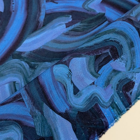 リバティ・ファブリックス　タナローン　Graffiti Summer　グラフィティ サマー　ブルー　約108×50cm