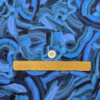 リバティ・ファブリックス　タナローン　Graffiti Summer　グラフィティ サマー　ブルー　約108×50cm