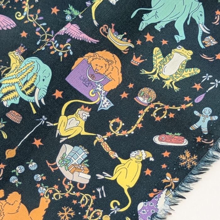 ◆輸入　リバティ　LIBERTY　タナローン　Liberty Christmas Green　リバティクリスマス　グリーン　約130×50cm