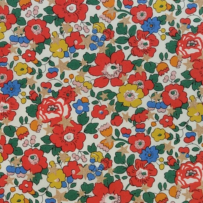 ◆輸入　リバティ　LIBERTY　タナローン　Betsy Star White　ベッツィスター　ホワイト　約130×50cm