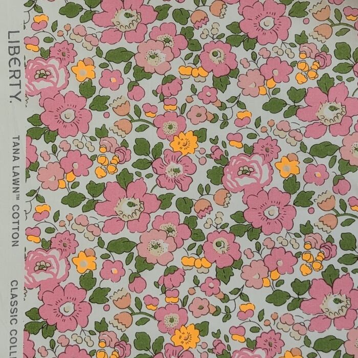 ◆輸入　リバティ　LIBERTY　タナローン　Betsy Neon U　ベッツィネオン　ピンク＆ネオンオレンジ　U　約130×50cm