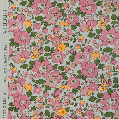 ◆輸入　リバティ　LIBERTY　タナローン　Betsy Neon U　ベッツィネオン　ピンク＆ネオンオレンジ　U　約130×50cm