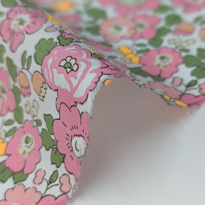 ◆輸入　リバティ　LIBERTY　タナローン　Betsy Neon U　ベッツィネオン　ピンク＆ネオンオレンジ　U　約130×50cm