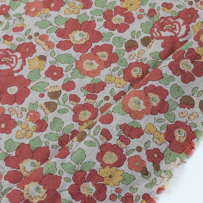 リバティ・ファブリックス　●エアリーコット生地●　Betsy　ベッツィ　レッド　約108×50cm