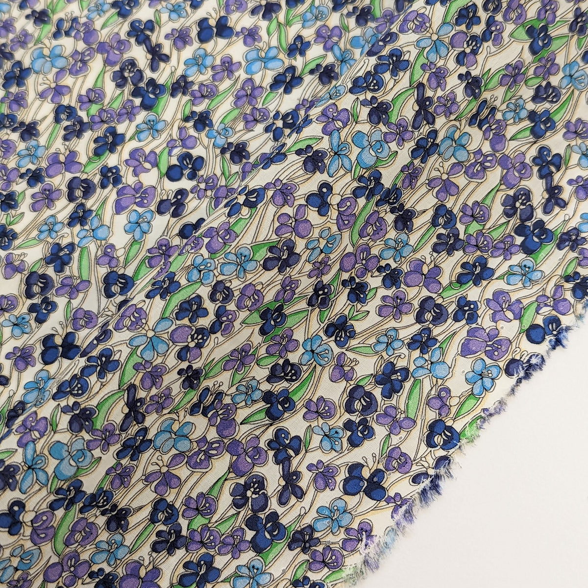 ◆輸入　リバティ　LIBERTY　タナローン　Jennie and Steve  Blue/Purple　ジェニーアンドスティーブ　ブルー/パープル　約130×50cm