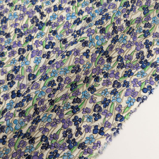 ◆輸入　リバティ　LIBERTY　タナローン　Jennie and Steve  Blue/Purple　ジェニーアンドスティーブ　ブルー/パープル　約130×50cm