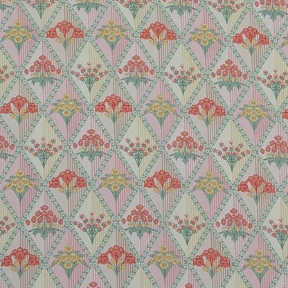 リバティ・ファブリックス　タナローン　Floral Harlequin　フローラル・ハーレクイン　ライトピンク/イエロー　約108×50cm