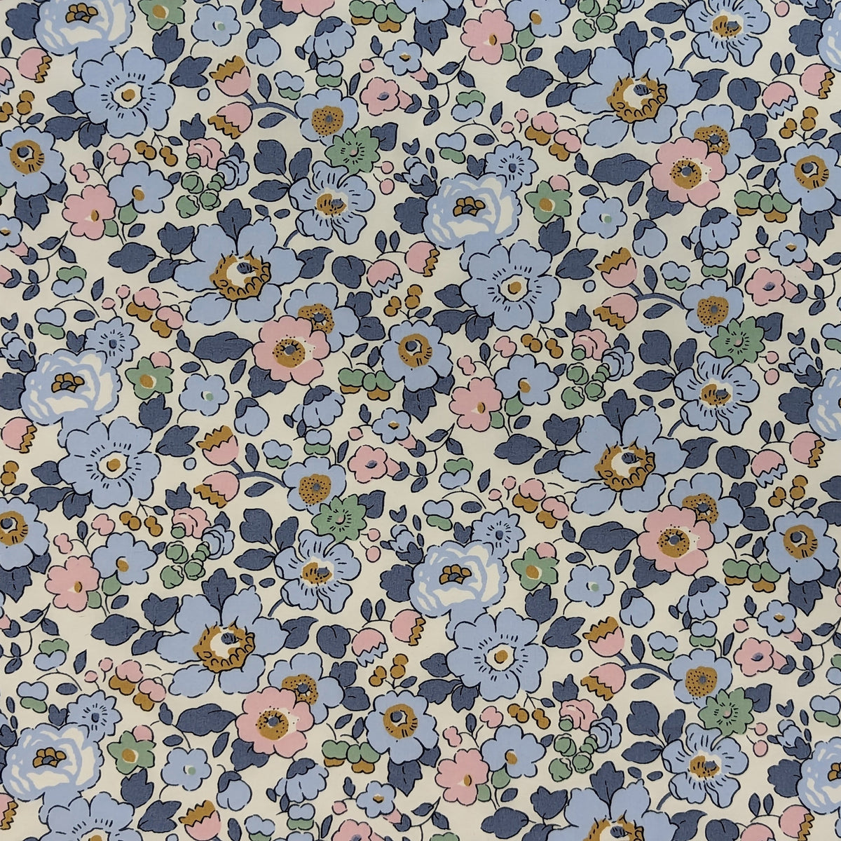 ◆輸入　リバティ　LIBERTY　タナローン　Betsy　ベッツィ　デニムブルー　約130×50cm
