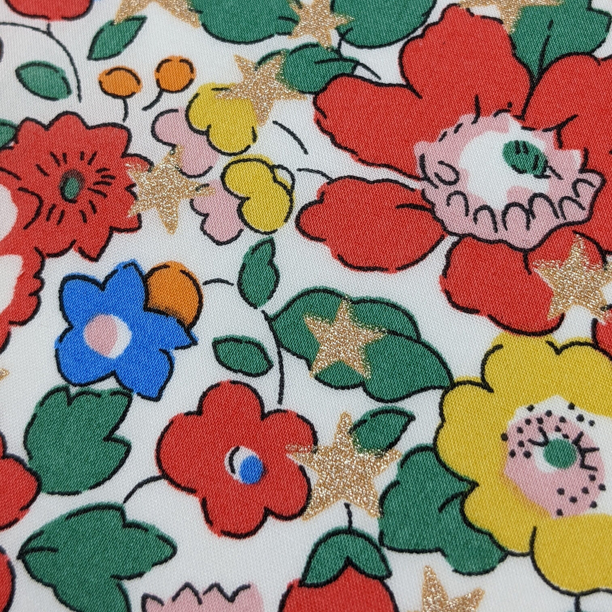 ◆輸入　リバティ　LIBERTY　タナローン　Betsy Star White　ベッツィスター　ホワイト　約130×50cm
