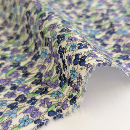 ◆輸入　リバティ　LIBERTY　タナローン　Jennie and Steve  Blue/Purple　ジェニーアンドスティーブ　ブルー/パープル　約130×50cm