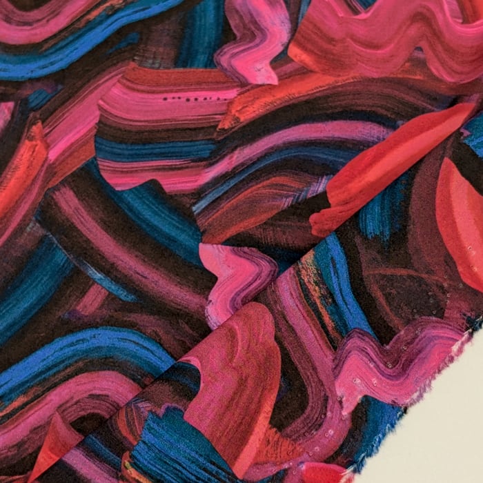 リバティ・ファブリックス　タナローン　Graffiti Summer　グラフィティ サマー レッド 　約108×50cm