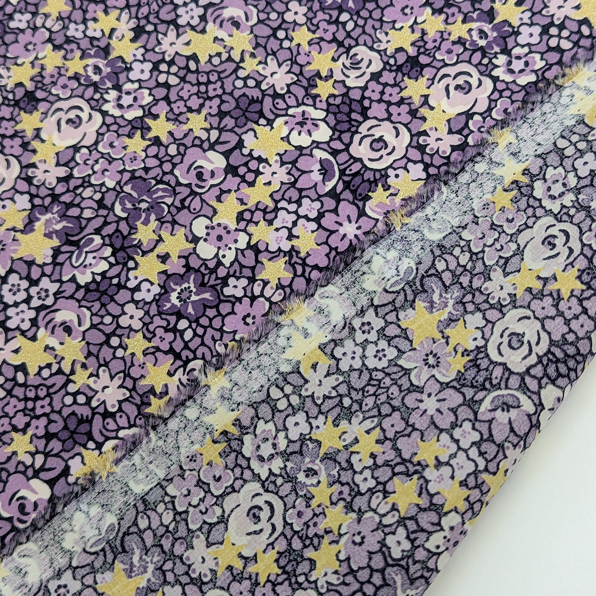★輸入　リバティ　LIBERTY　オーガニックタナローン　Emma Etoile Purple　エマエトワール　パープル　約130×50cm