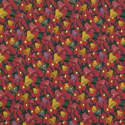 リバティ・ファブリックス　タナローン　Sparkling Bells　スパークリング・ベルズ　レッド　約108×50cm