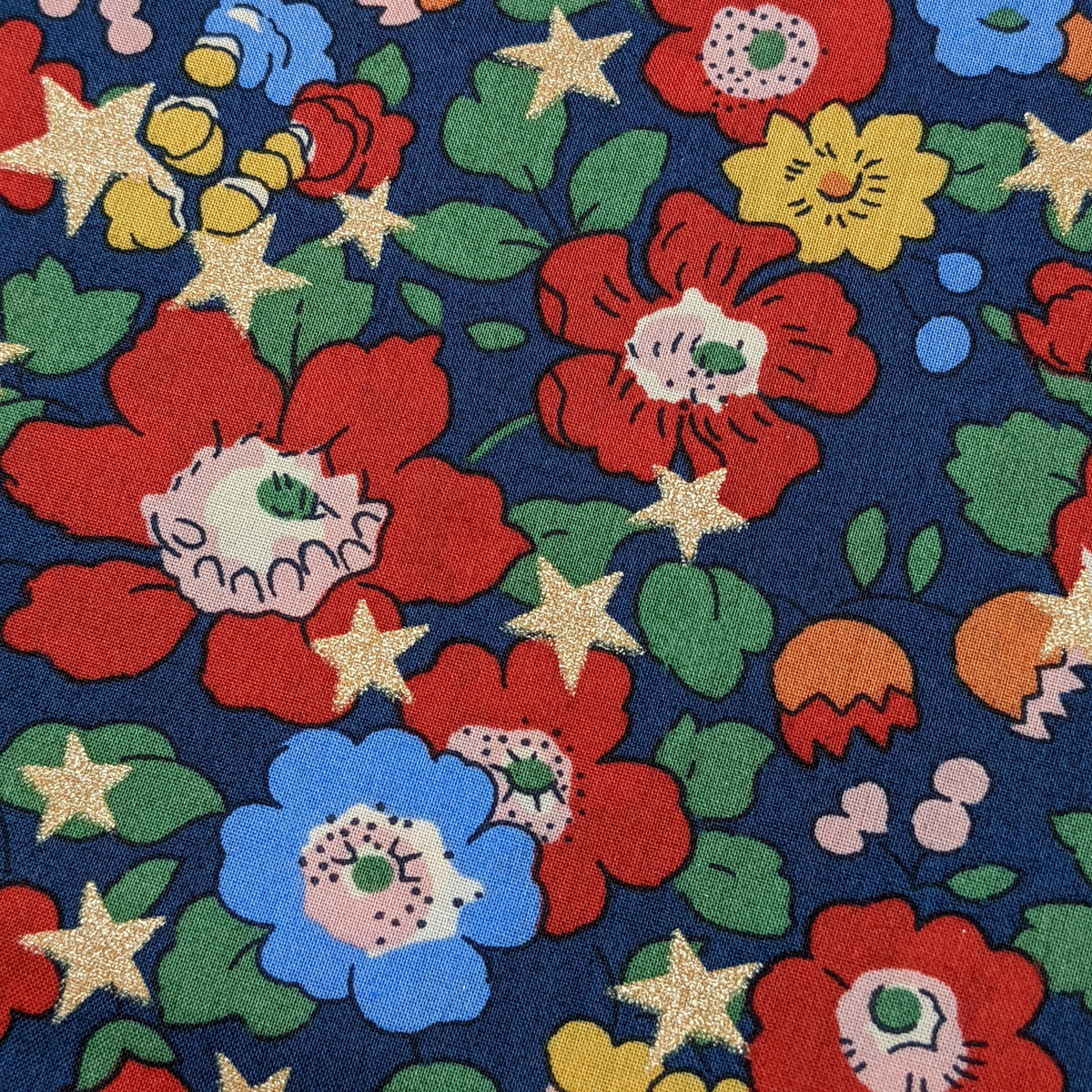 ◆輸入　リバティ　LIBERTY　タナローン　Betsy Star Blue　ベッツィスター　ブルー　約130×50cm