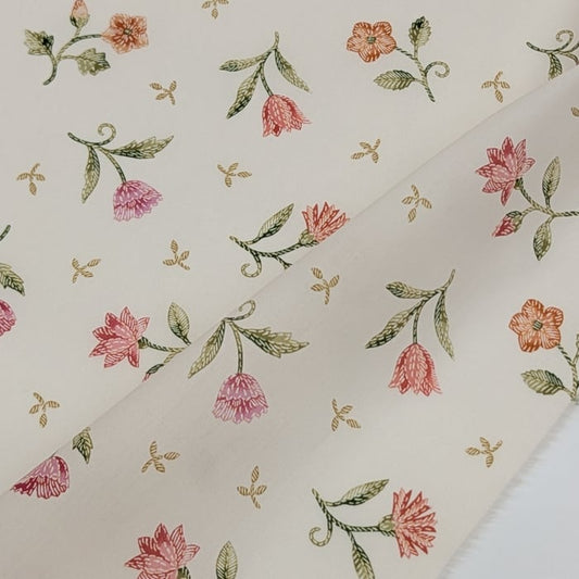 リバティ・ファブリックス　タナローン　Royal Threads　ロイヤル・スレッズ　ライトベージュ地　約108×50cm