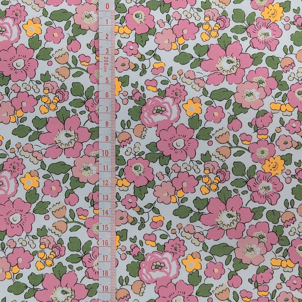 ◆輸入　リバティ　LIBERTY　タナローン　Betsy Neon U　ベッツィネオン　ピンク＆ネオンオレンジ　U　約130×50cm