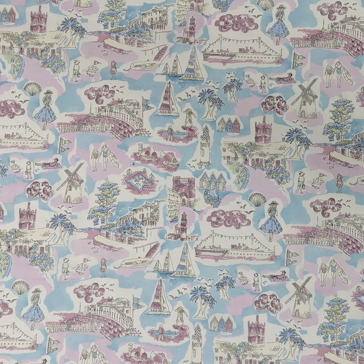 ◆輸入　リバティ　LIBERTY　タナローン　Isle of Wight　アイル オブ ワイト　ライトブルー　約130×50cm