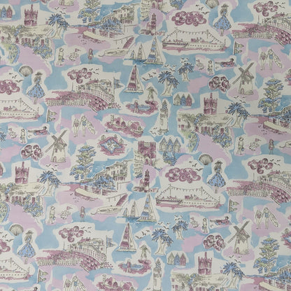 ◆輸入　リバティ　LIBERTY　タナローン　Isle of Wight　アイル オブ ワイト　ライトブルー　約130×50cm