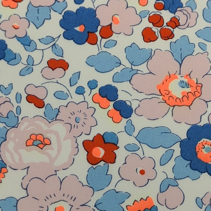 説明欄確認要◆輸入　リバティ　LIBERTY　タナローン　Betsy Neon Orange&Blue　ベッツィ　ネオンオレンジ＆ブルー　約130×50cm