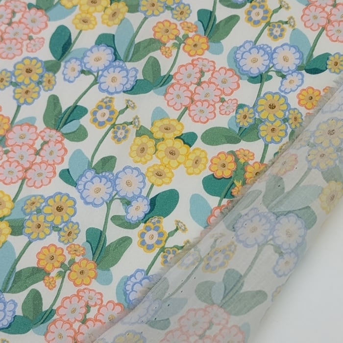 リバティ・ファブリックス　タナローン　Primula Park　プリムラ・パーク　イエロー　約108×50cm