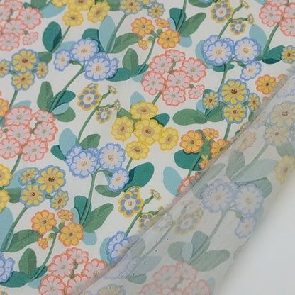 リバティ・ファブリックス　タナローン　Primula Park　プリムラ・パーク　イエロー　約108×50cm