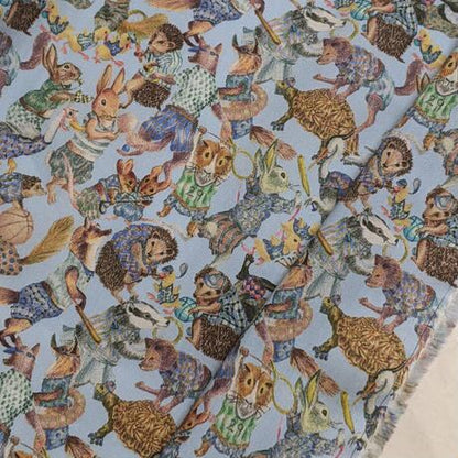 ◆輸入　リバティ　LIBERTY　タナローン　Hullabaloo　ハラバルー　ブルー　約130×50cm