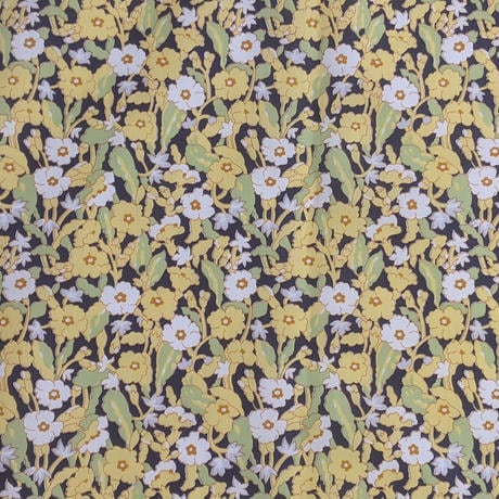 ◆輸入　リバティ　LIBERTY　タナローン　Primrose Path C　プリムローズパス　C　イエロー/ネイビー　約130×50cm