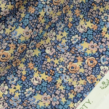 ★輸入　リバティ　LIBERTY　オーガニックタナローン　Emma Etoile Blue　エマエトワール　ブルー　約130×50cm