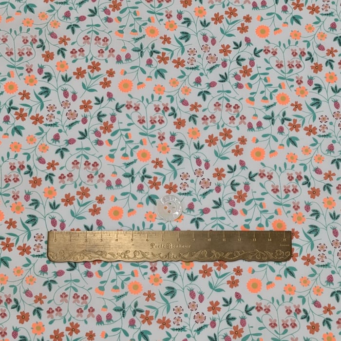 リバティ・ファブリックス　タナローン　Little Mirabelle　リトル・ミラベル　オレンジネオン　約108×50cm