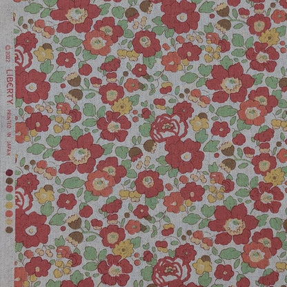 リバティ・ファブリックス　●エアリーコット生地●　Betsy　ベッツィ　レッド　約108×50cm