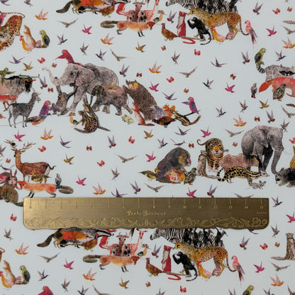 リバティ・ファブリックス　タナローン　JUNGLE CRUMBLE　ジャングル・クランブル　オレンジ　約108×50cm