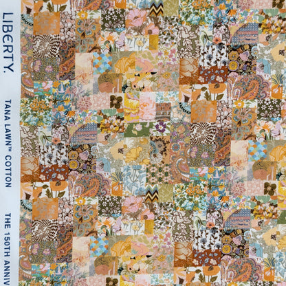 リバティ・ファブリックス　タナローン　Archive Patchwork　アーカイブ・パッチワーク　イエロー系　約108×50cm