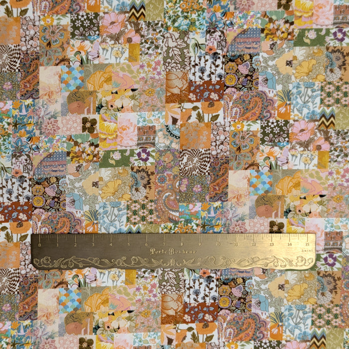 リバティ・ファブリックス　タナローン　Archive Patchwork　アーカイブ・パッチワーク　イエロー系　約108×50cm