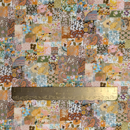 リバティ・ファブリックス　タナローン　Archive Patchwork　アーカイブ・パッチワーク　イエロー系　約108×50cm