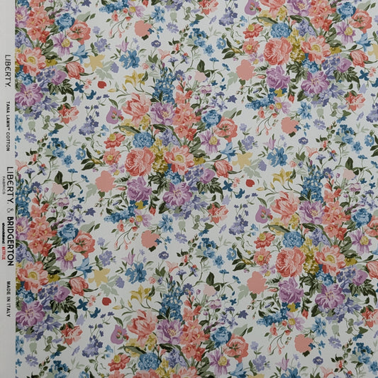 リバティ・ファブリックス　輸入幅　タナローン　Bouquet Parade　ブーケ・パレード　ピンク　約130×50cm