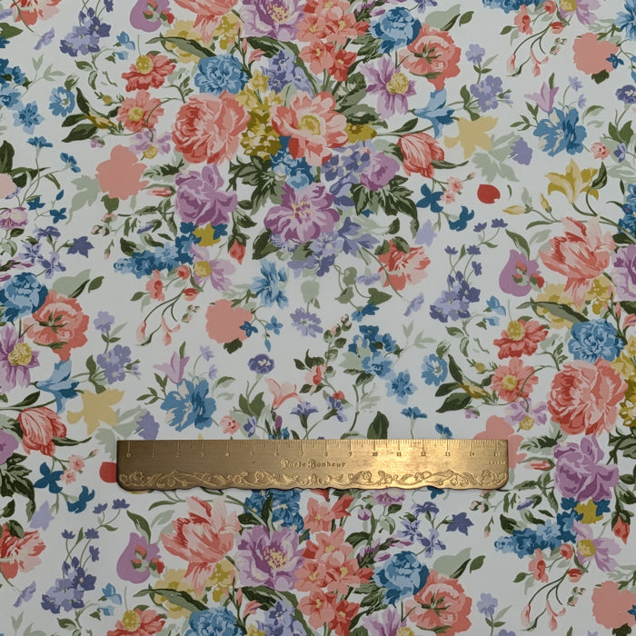 リバティ・ファブリックス　輸入幅　タナローン　Bouquet Parade　ブーケ・パレード　ピンク　約130×50cm