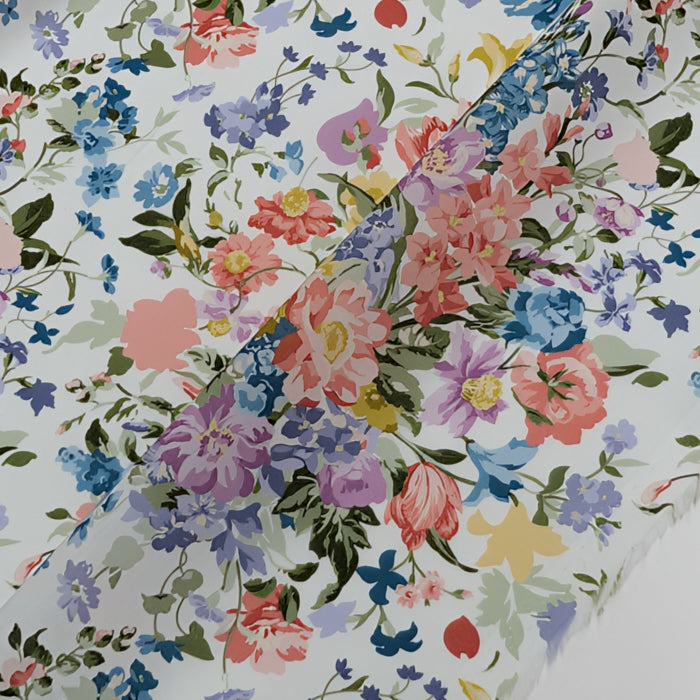 リバティ・ファブリックス　輸入幅　タナローン　Bouquet Parade　ブーケ・パレード　ピンク　約130×50cm