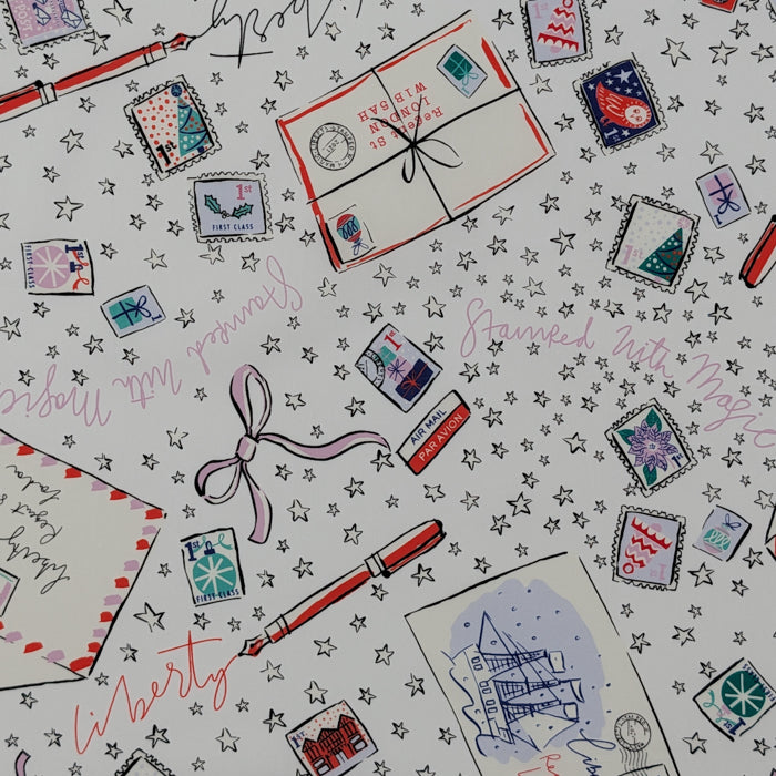 リバティ・ファブリックス　タナローン　Stamped With Magic　スタンプド・ウィズ・マジック　ホワイト　約108×50cm