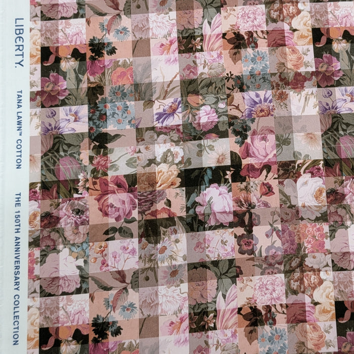 リバティ・ファブリックス　イタリア製　タナローン　Archive Gingham　アーカイブ・ギンガム　ピンク　約108×50cm
